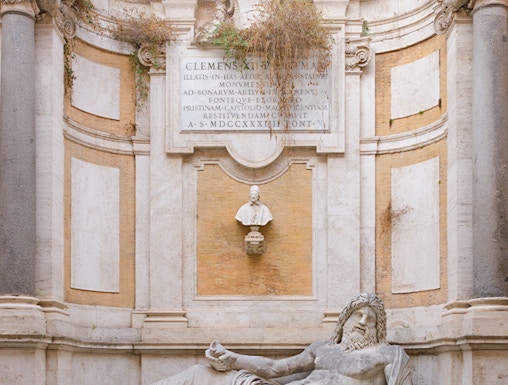 Statue of reclining river god at Roman Empire Museum, Rome.