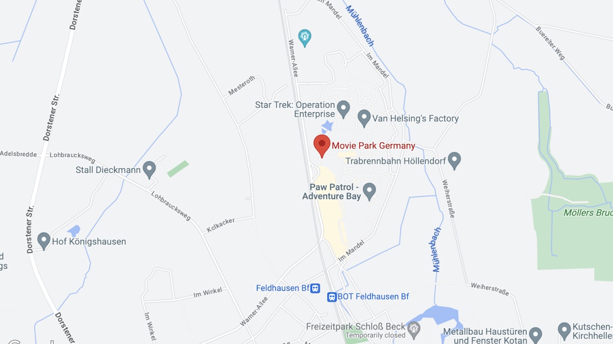 Come arrivare al Movie Park di Bottrop?