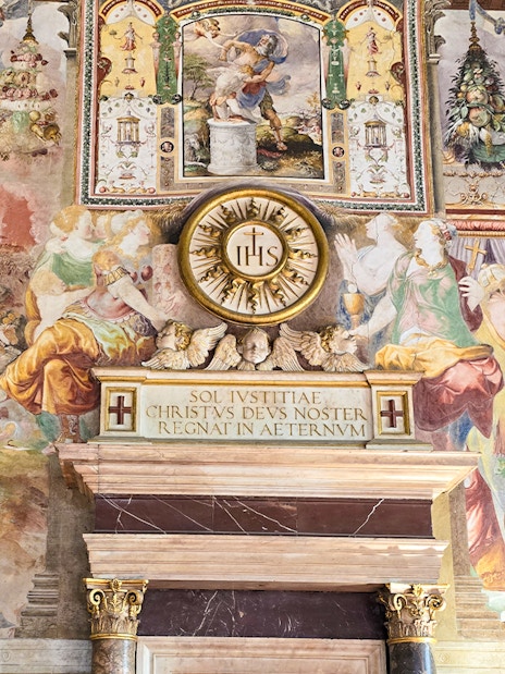 Frescoes and ornate details inside Palazzo Vecchio, Florence.