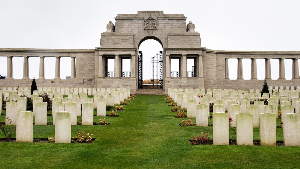 World War I memorial site in Pozières, France, with historical significance on the Paris to Normandy tour.