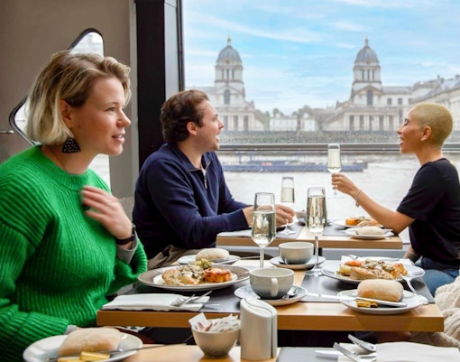 Thames cruise lunch, London.