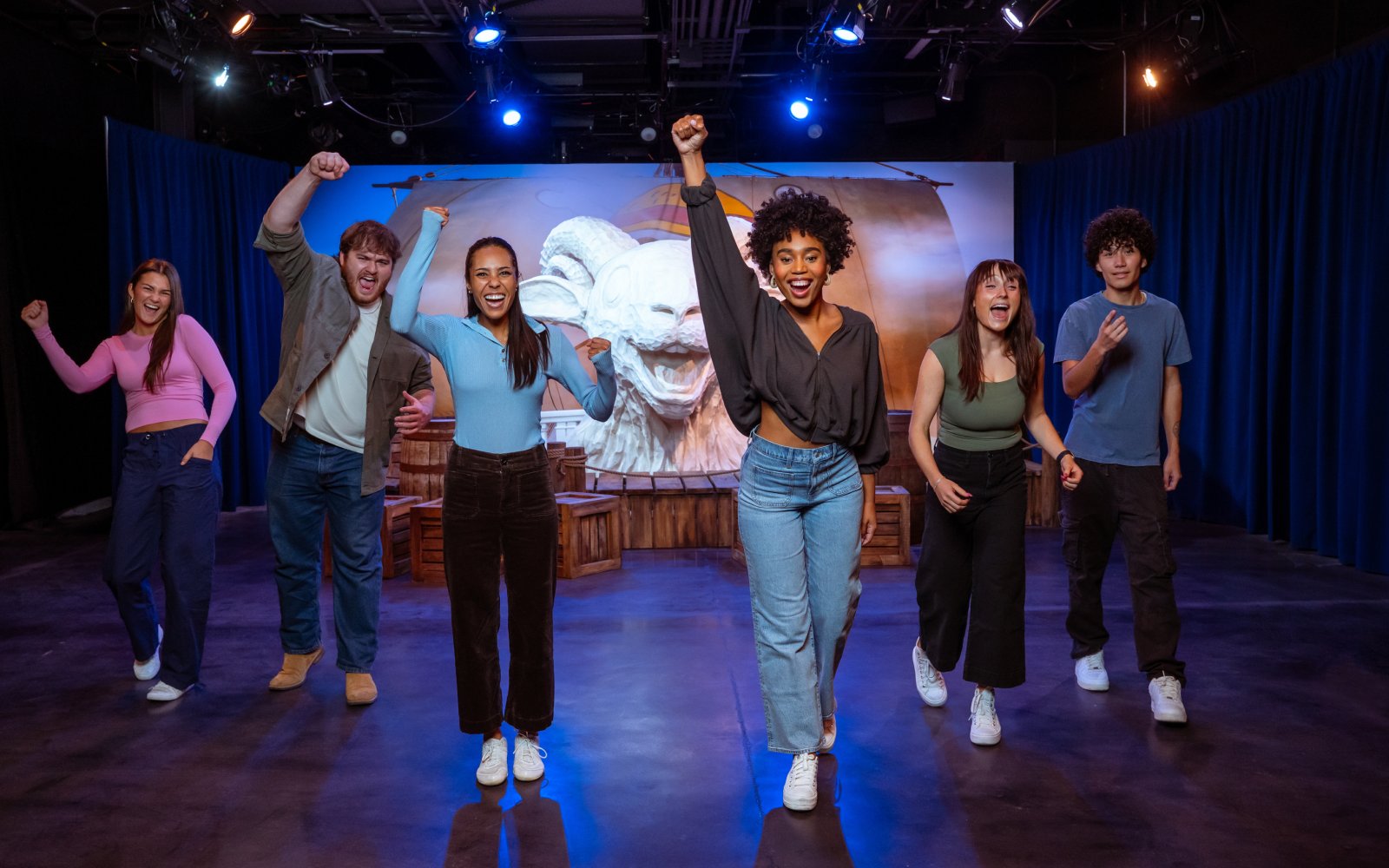 Group enjoying OnePiece Play at Netflix House, Philadelphia.