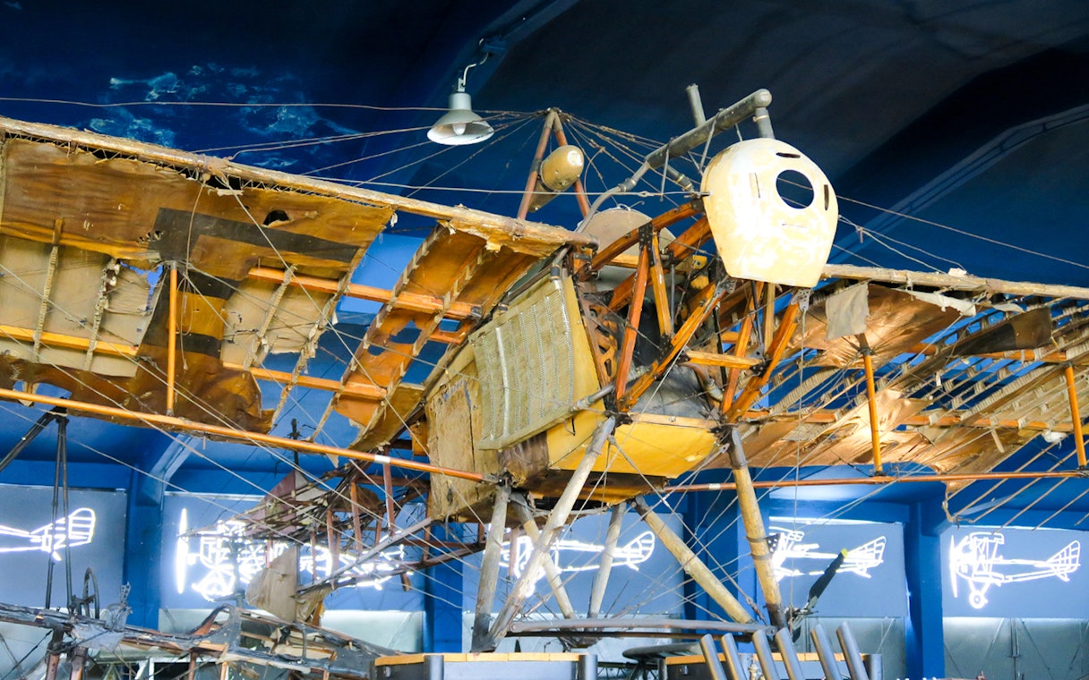 Historic aircraft exhibit at the Polish Museum of Aviation in Krakow.