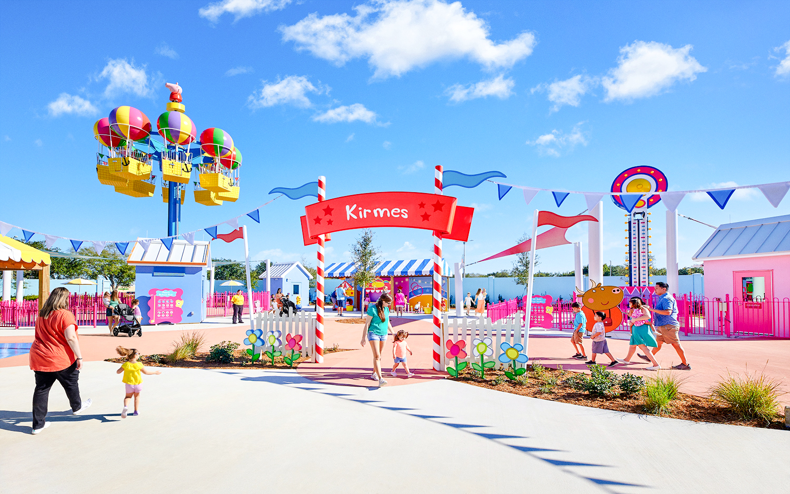 Guests enjoying attractions at Peppa Pig Park in Günzburg.