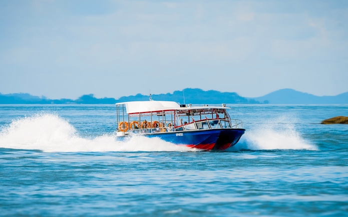 Speedboat Southern Albatross cruising in Singapore waters.