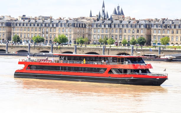 Bateaux Bordelais lunch cruise boat on the Garonne River in Bordeaux, France.
