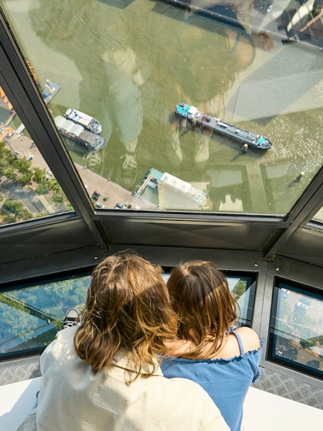 Guests enjoying river views from the Euroscoop observation deck.