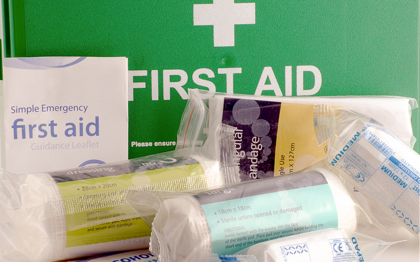 First aid kit supplies at AquaVera Water Park.