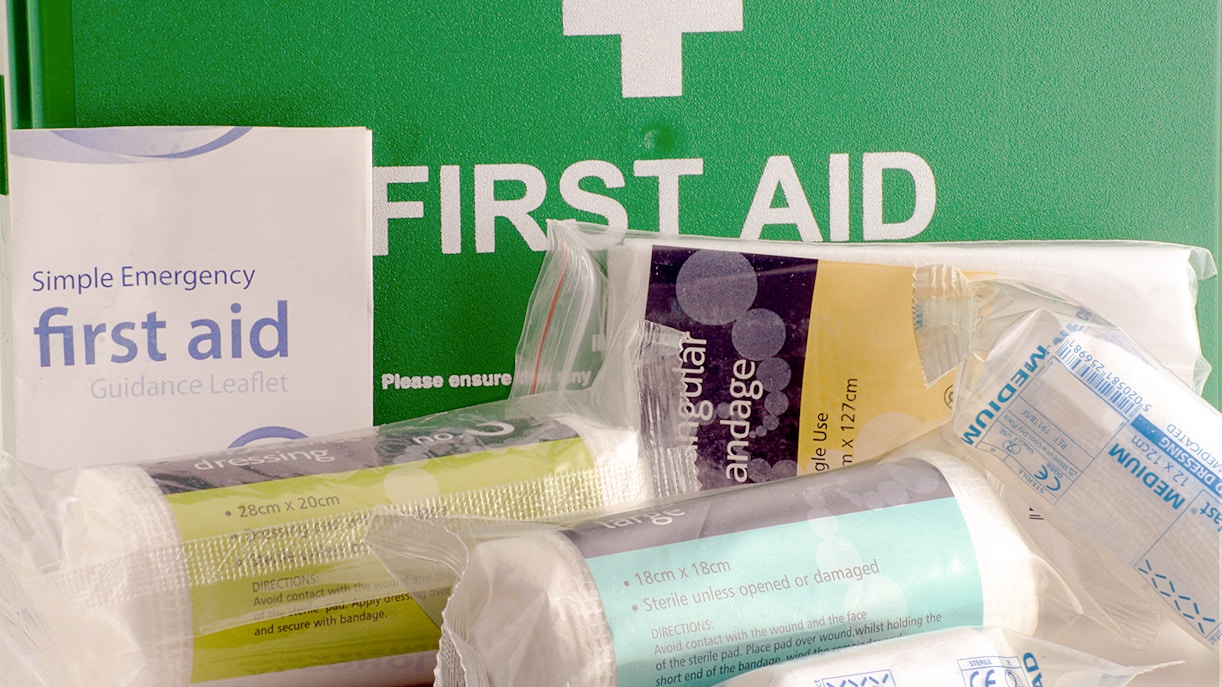 First aid kit supplies at AquaVera Water Park.