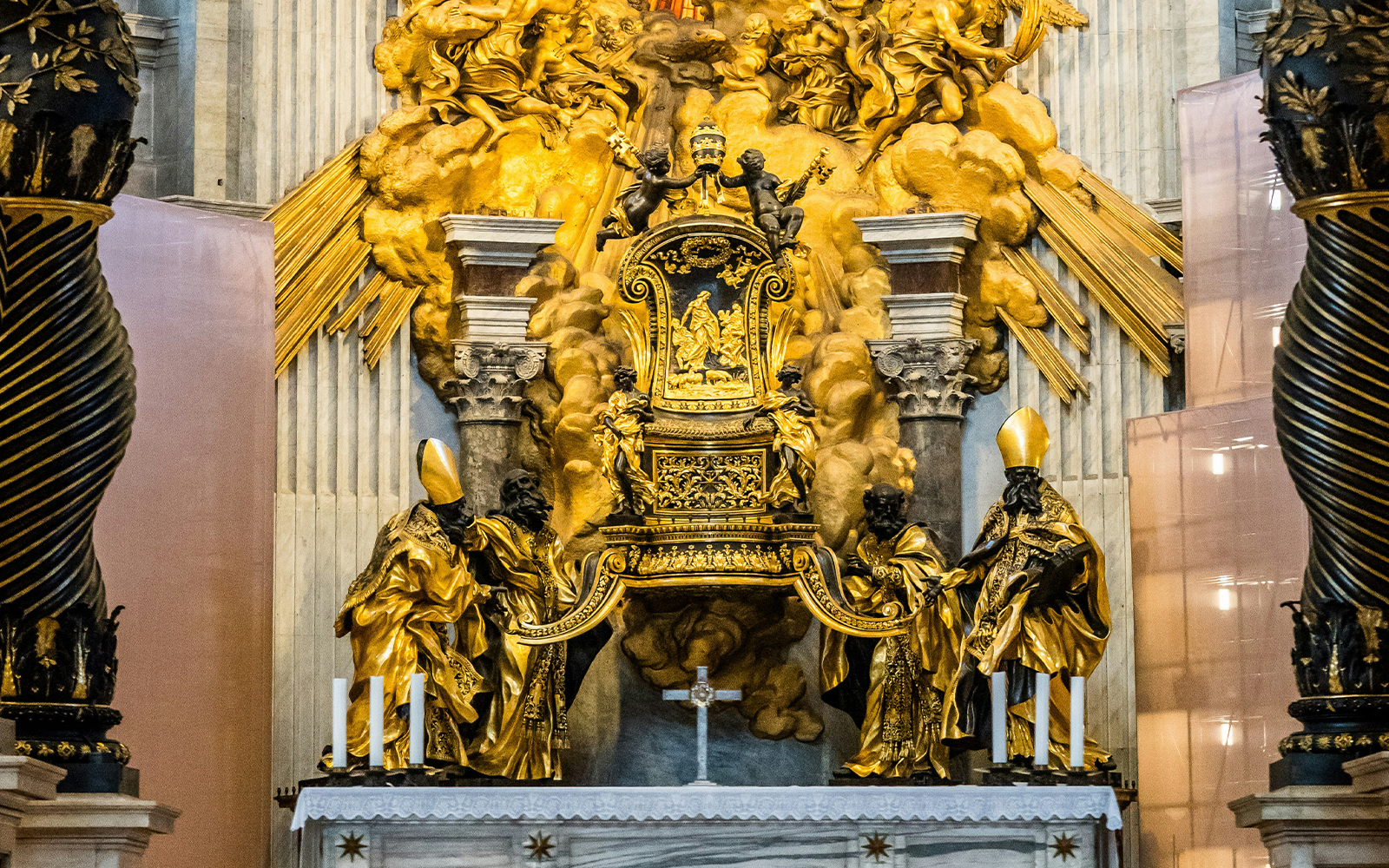 altar to the Chair of St. Peter in St. Peter's Basilica in Vatican City.
