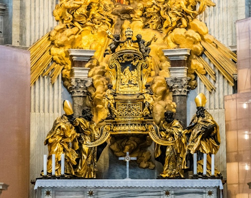 altar to the Chair of St. Peter in St. Peter's Basilica in Vatican City.