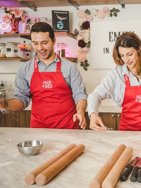 People making croissants at Emily in Paris Croissant-Making Workshop.
