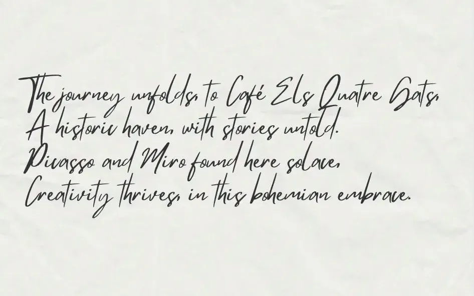 Café Els Quatre Gats, historic site in Barcelona, linked to Picasso and Miró, part of Poet's Trail.
