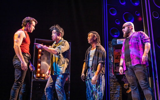 Performers on stage during "The Heart of Rock and Roll" musical.