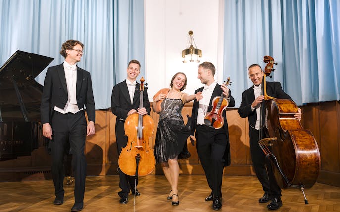 Musicians performing at Amadeus Concerts in Ehrbarsaal, Vienna.
