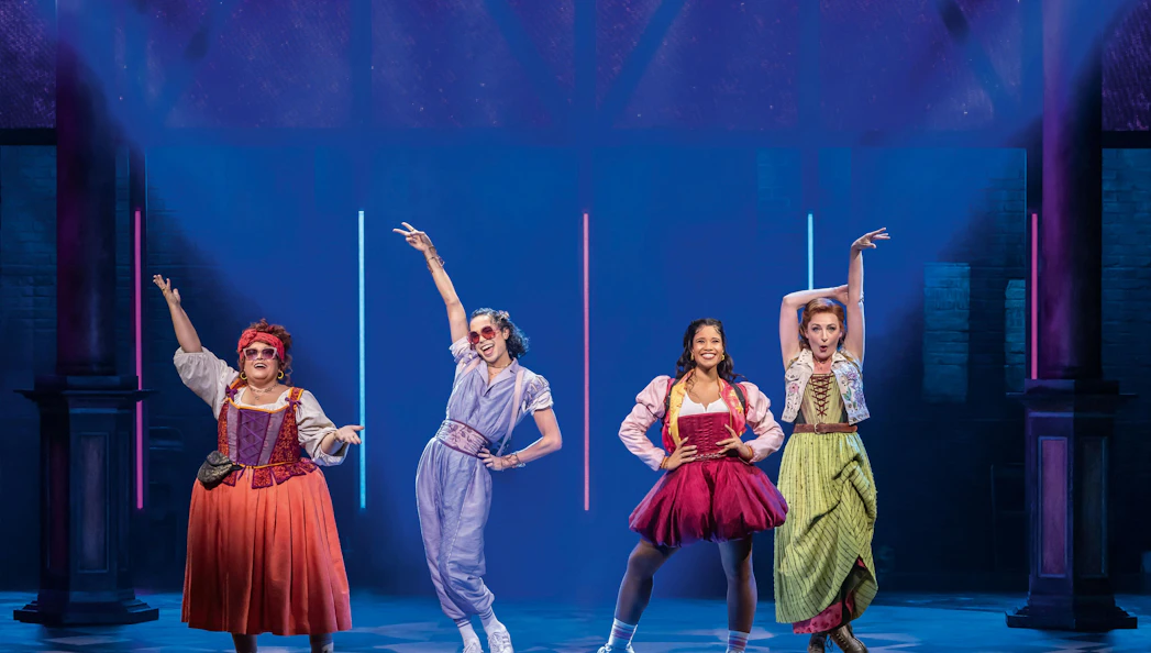 Performers on stage during &Julia musical in Hamburg.