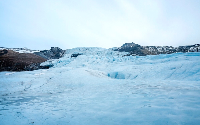 Vatnajökull Glacier's icy expanse in Iceland.