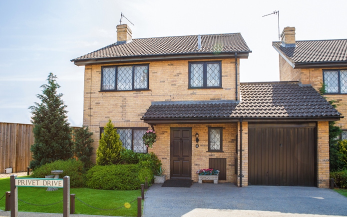 Privet Drive house exterior on Harry Potter London tour exhibit.