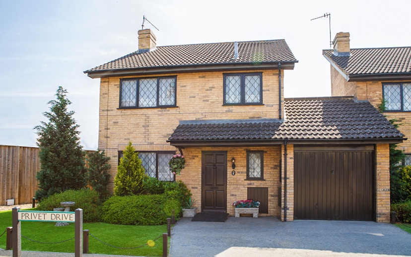 Privet Drive house exterior on Harry Potter London tour exhibit.