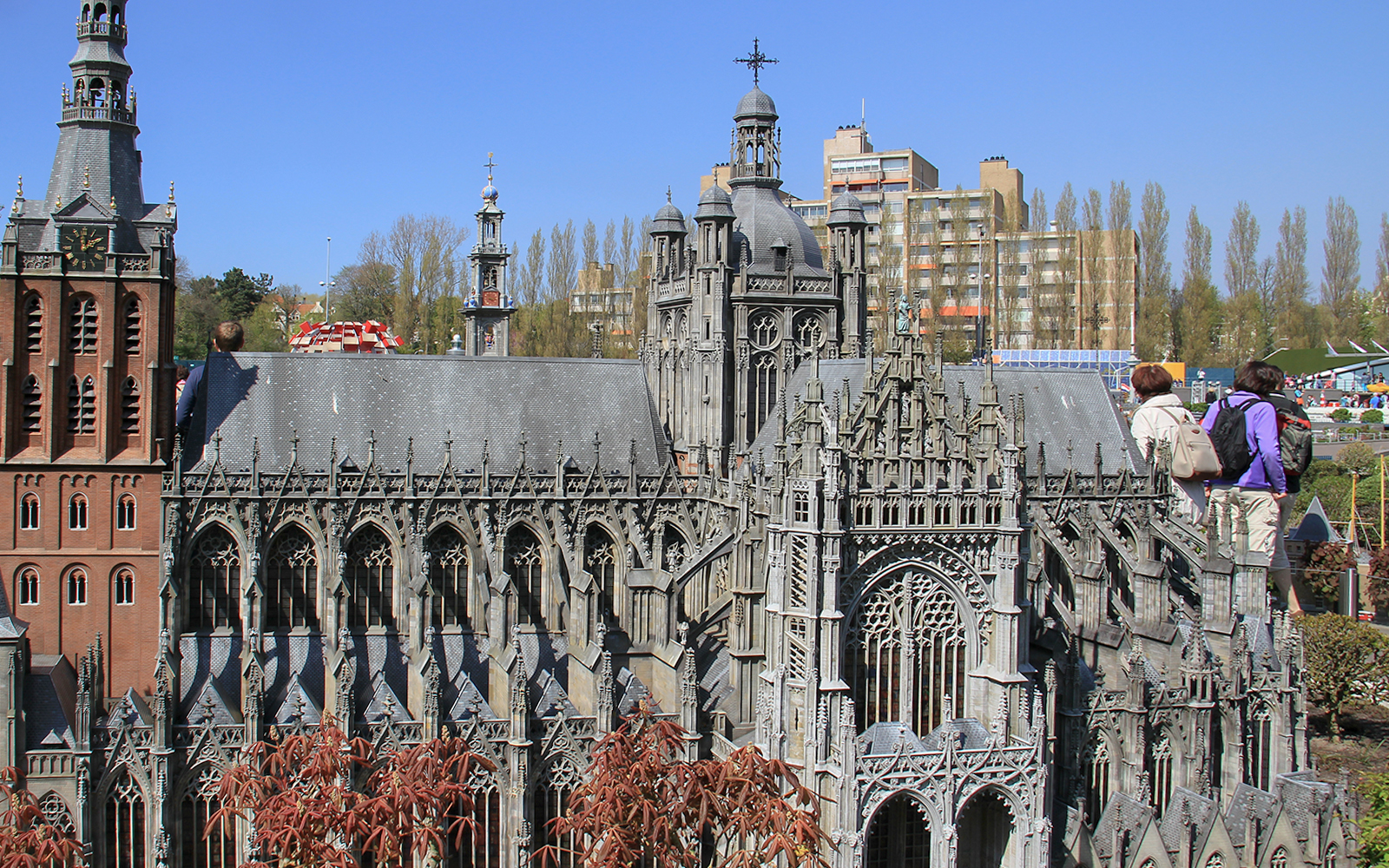 Sint-Jan replica at Madurodam Miniature Park, Netherlands, showcasing intricate architectural details.