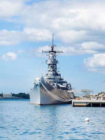 USS Missouri docked at Pearl Harbor, Oahu, Honolulu, Hawaii.