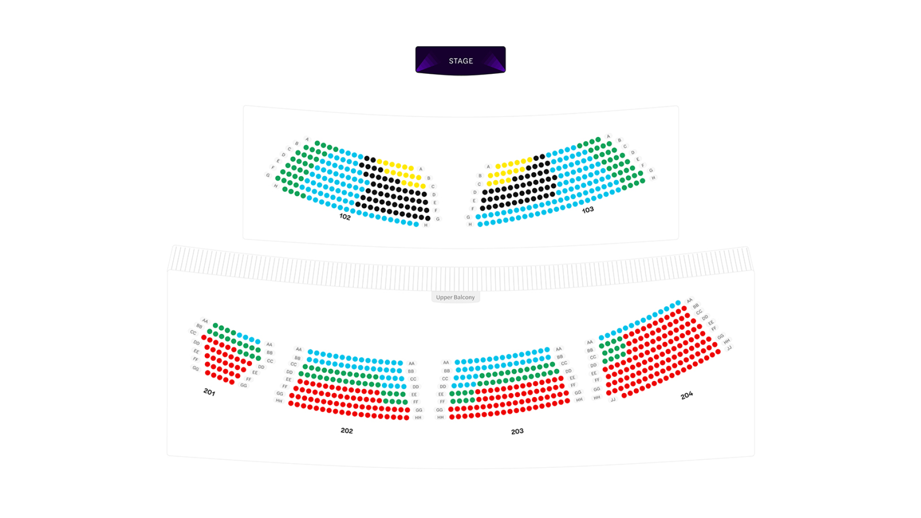 Blue Man Theater Seating Plan