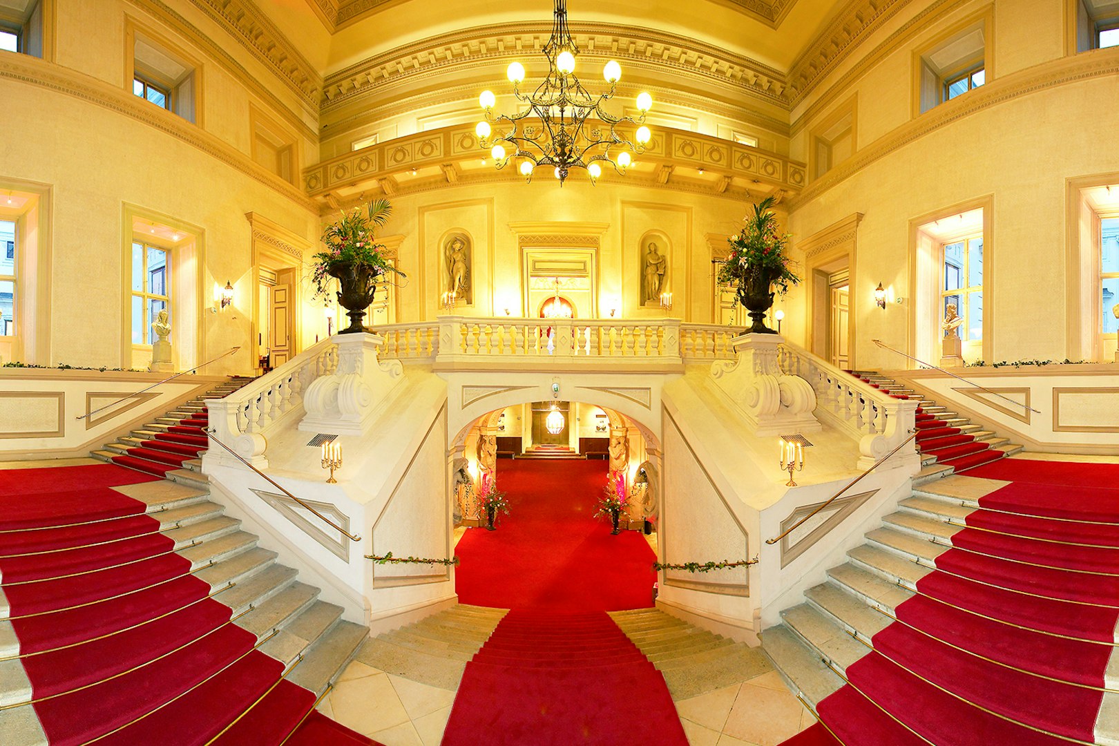Grand staircase at Old Stock Exchange Palace, Vienna, venue for Residence Orchestra Concert.