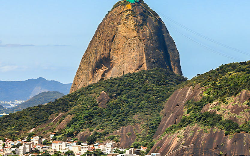 Sugar Loaf Mountain and Botafogo Cove viewed from Mirante do Pedrao, Rio de Janeiro.