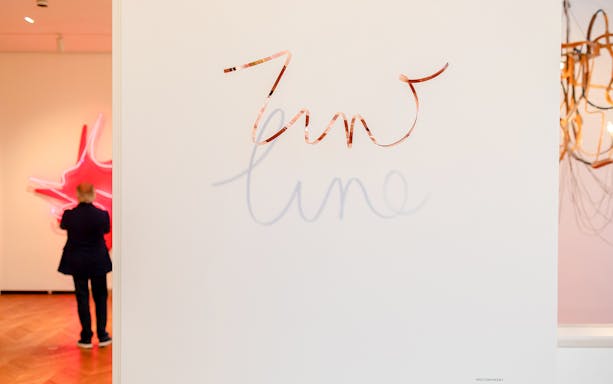 Exhibition 'Die Linie' at Heidi Horten Collection, Vienna, featuring abstract art installation.