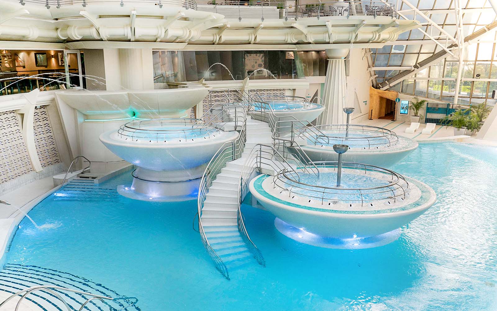 Caldea spa exterior with mountain backdrop in Andorra, highlighting Caldea Classic Entry Tickets.