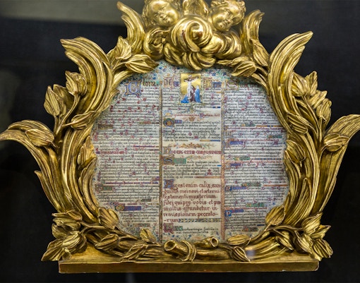 Notre Dame Treasury artifacts display in Paris, France.
