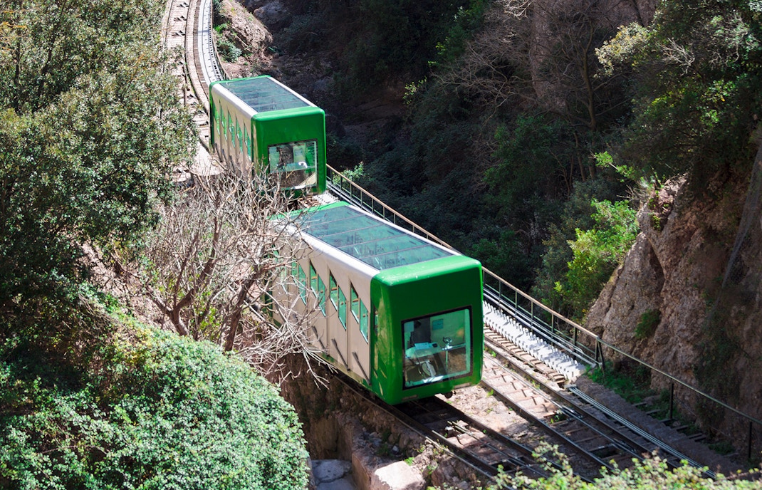 Cogwheel train in Montserrat mountain