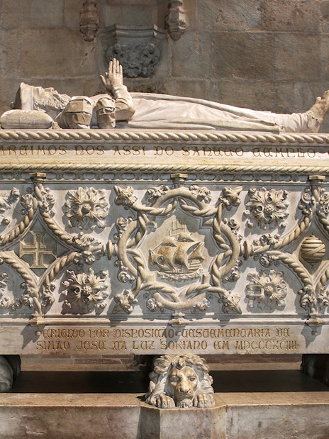 Tomb of Vasco da Gama inside Jerónimos Monastery, Lisbon, part of Belém Essential Combo tour.