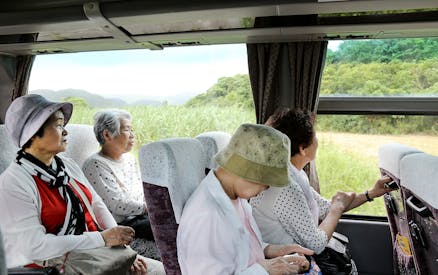 Golden Pavilion in Kyoto surrounded by lush greenery during a full-day bus tour from Osaka.