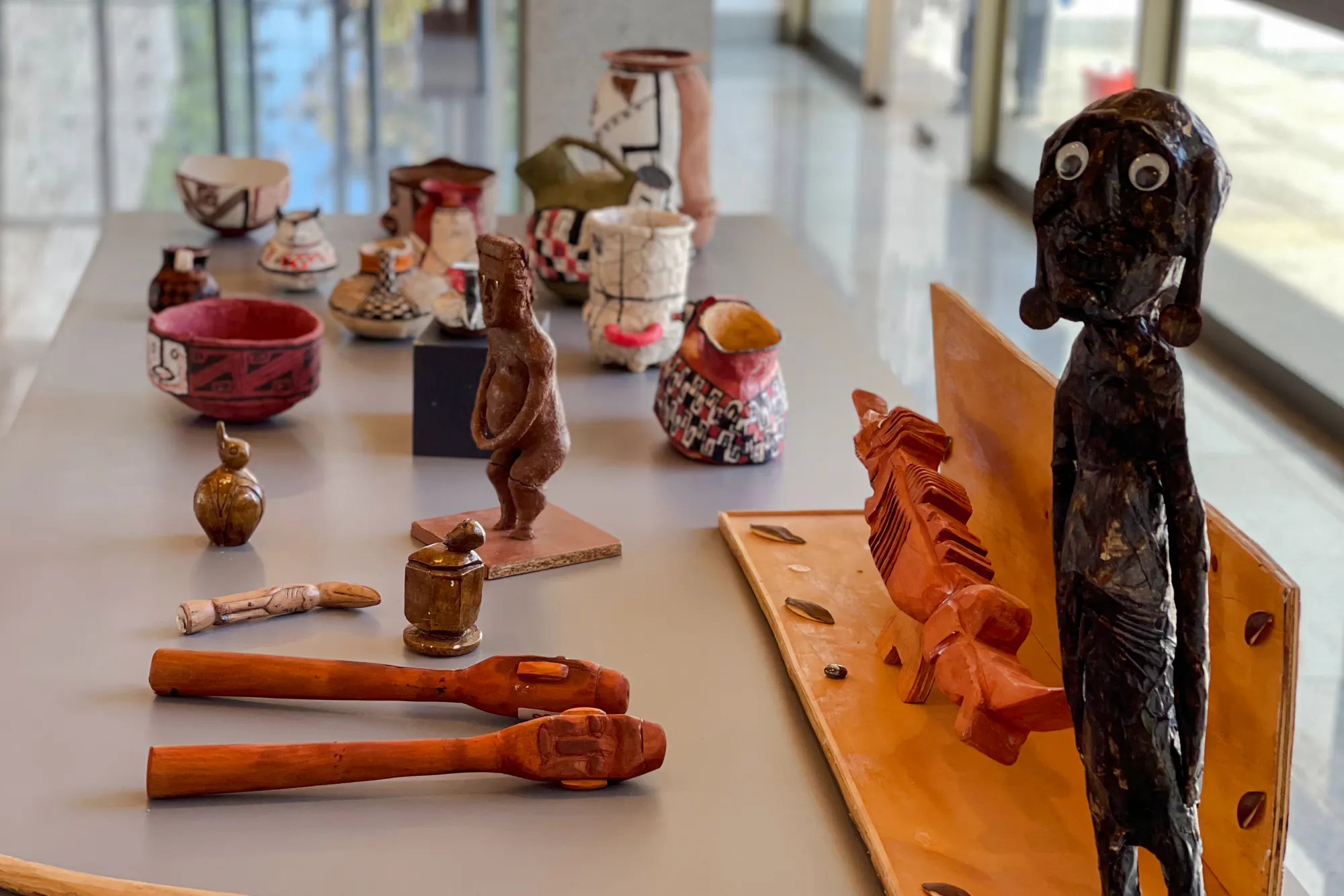 Indigenous artifacts displayed at Santa Rita Vineyard, Santiago tour.