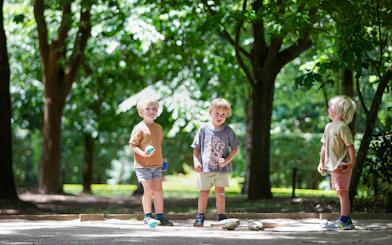 Children playing at Aschombe Maze & Lavender Gardens.