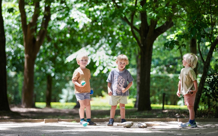 Children playing at Aschombe Maze & Lavender Gardens.