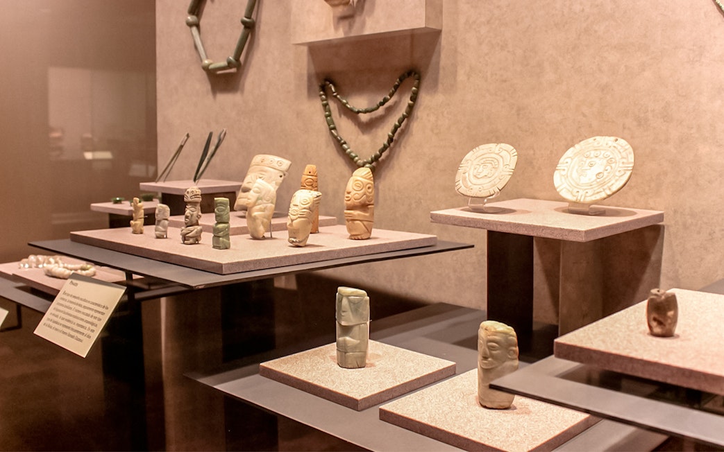 Ancient artifacts display at the Anthropology Museum in Mexico.