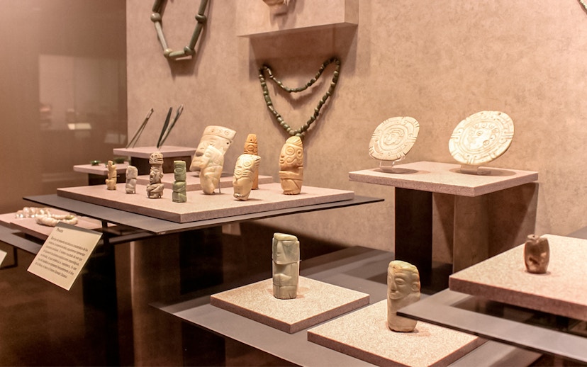 Ancient artifacts display at the Anthropology Museum in Mexico.