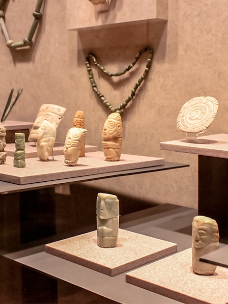 Ancient artifacts display at the Anthropology Museum in Mexico.