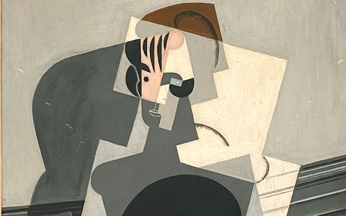 Cubist artwork displayed during Reina Sofia Museum tour in Madrid, Spain.