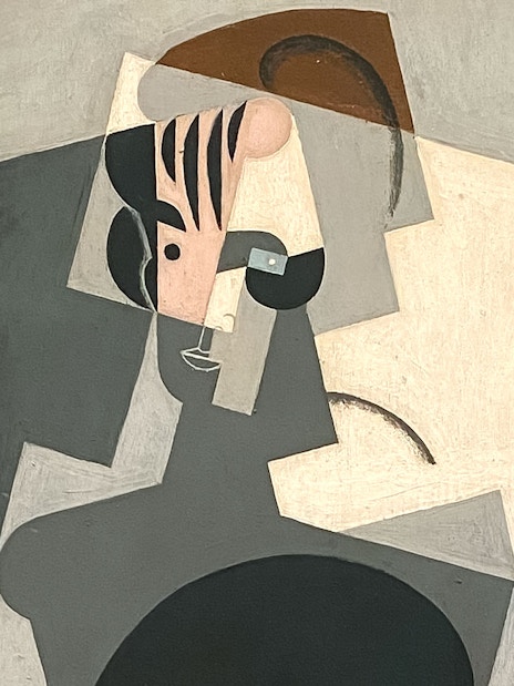 Cubist artwork displayed during Reina Sofia Museum tour in Madrid, Spain.