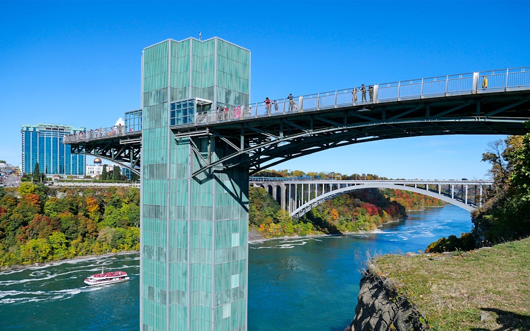 Observation deck overlooking Niagara River Gorge on the American side.