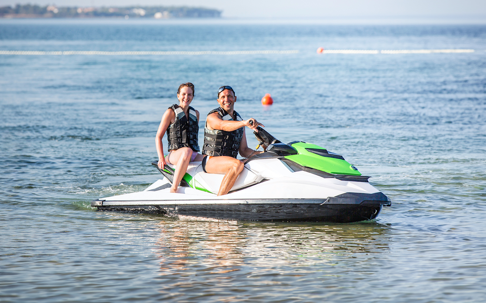 Couple on a jet ski