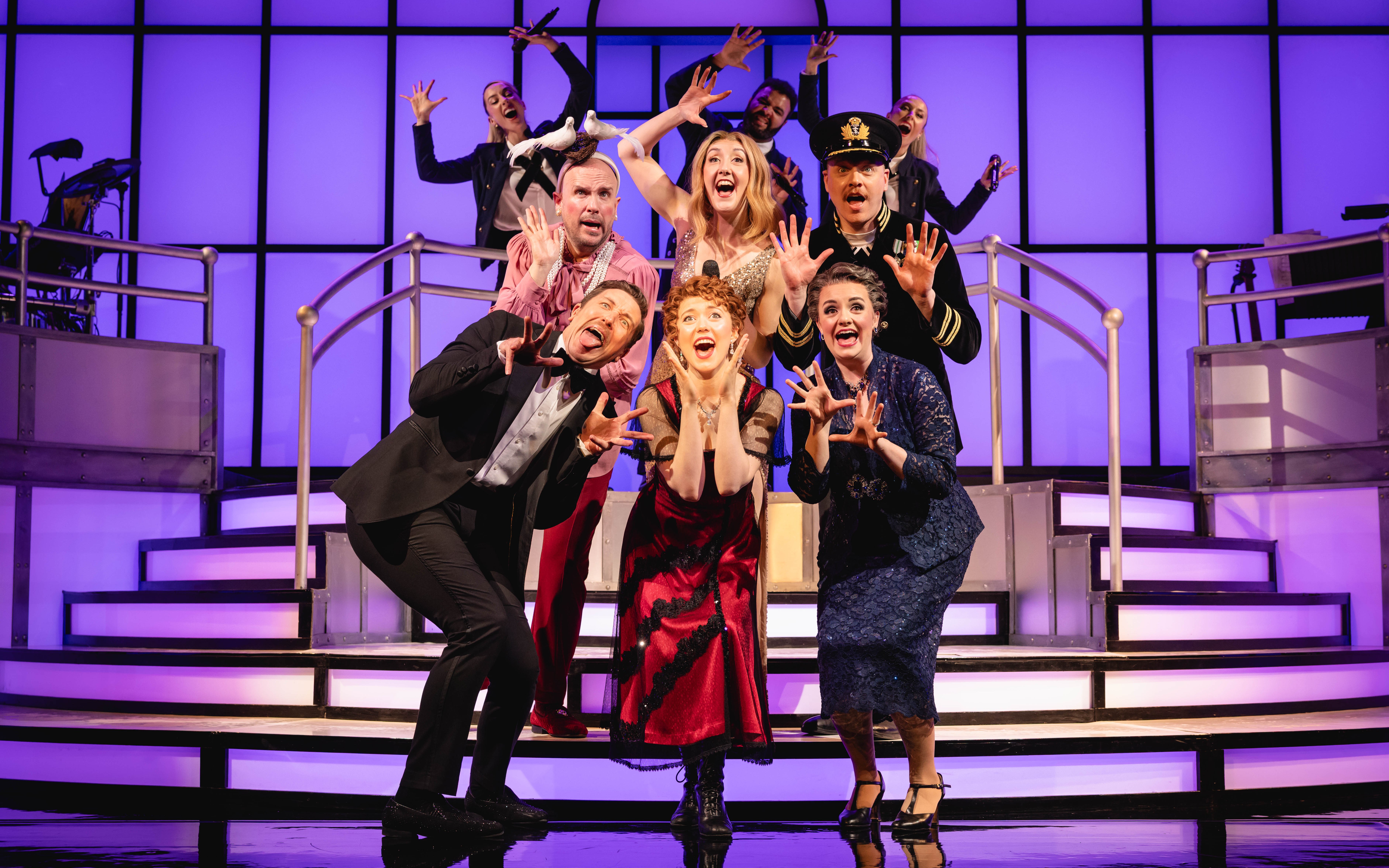 Cast performing on stage in Titanique Westend musical.