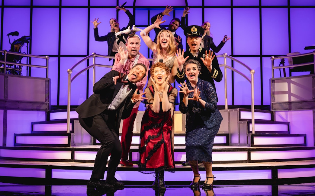 Cast performing on stage in Titanique Westend musical.