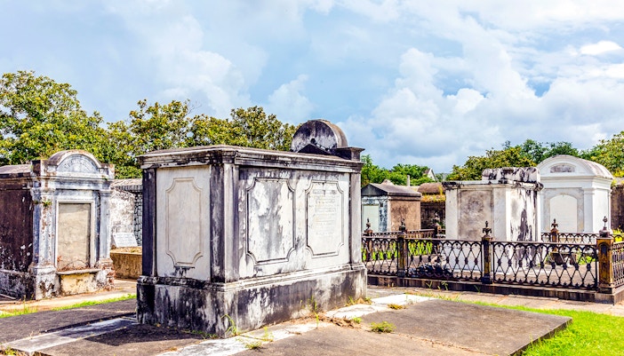 Lafayette Cemetery in New Orleans with historic above-ground tombs.
