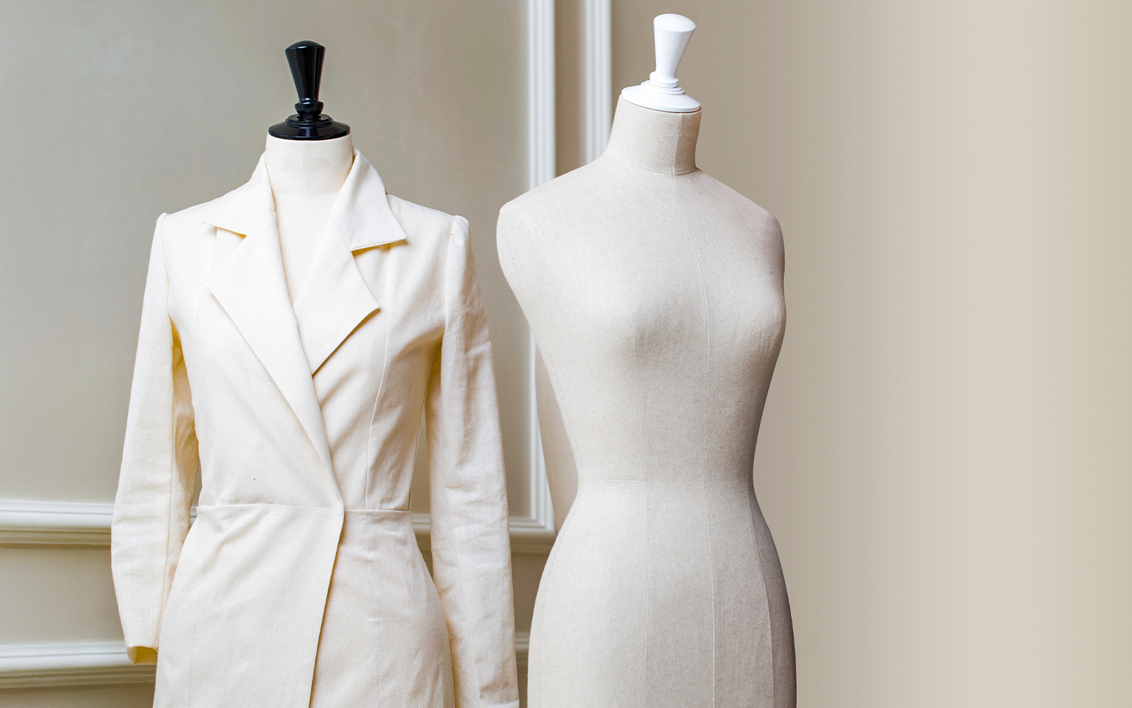 Textile mannequin in clothes