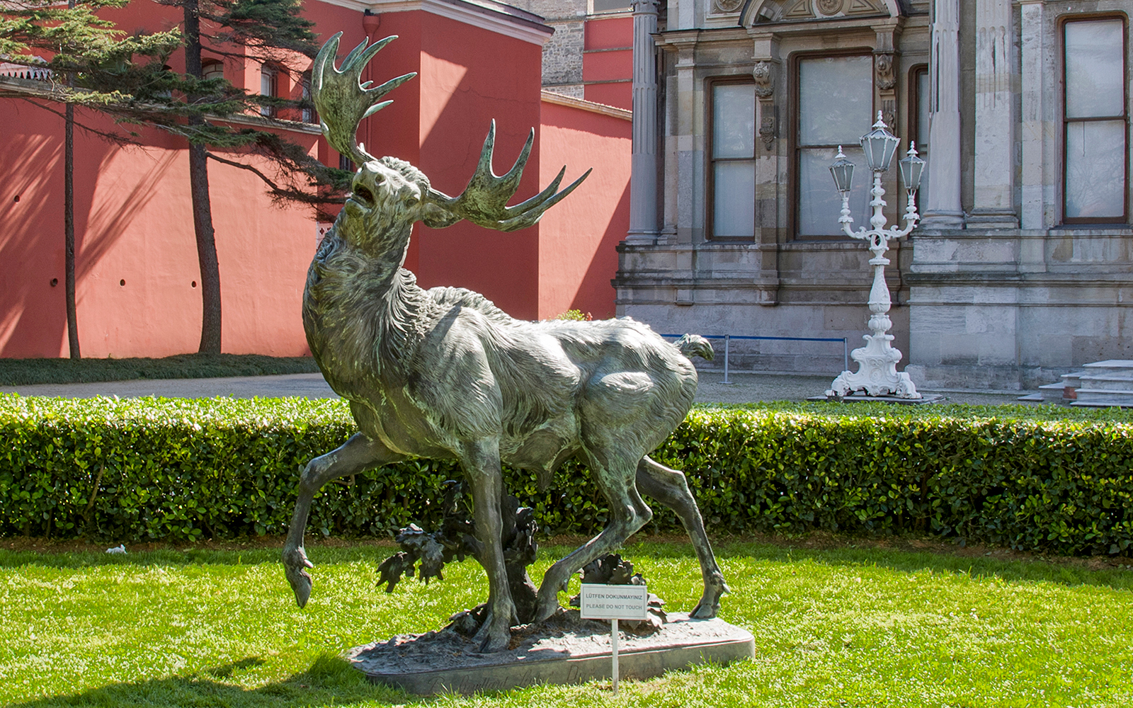 Sculpture of a stag in the garden of Istanbul Beylerbeyi Palace.