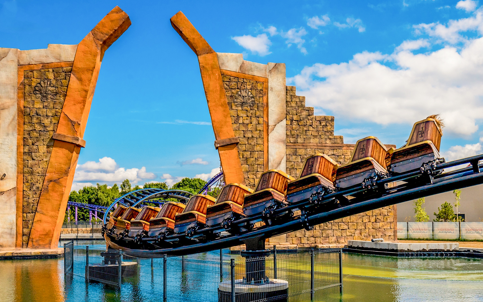 Energylandia Aqualantis Grotto Expedition ride with visitors on a water adventure in Zator, Poland.